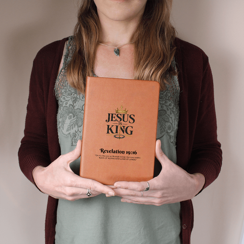 Jesus Is King Christian Journal | Faith-Based Vegan Leather Notebook