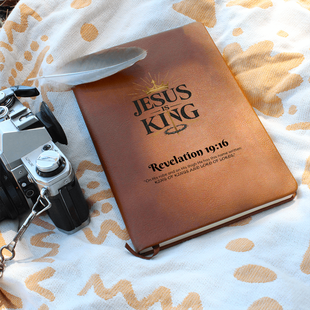 Jesus Is King Christian Journal | Faith-Based Vegan Leather Notebook