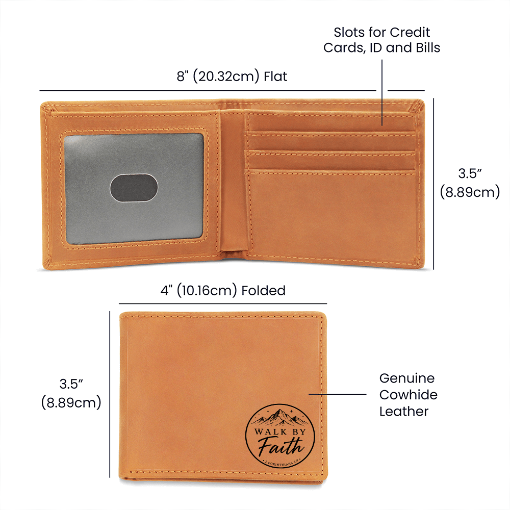 Walk By Faith Christian Leather Wallet | Men's Faith Bifold Wallet