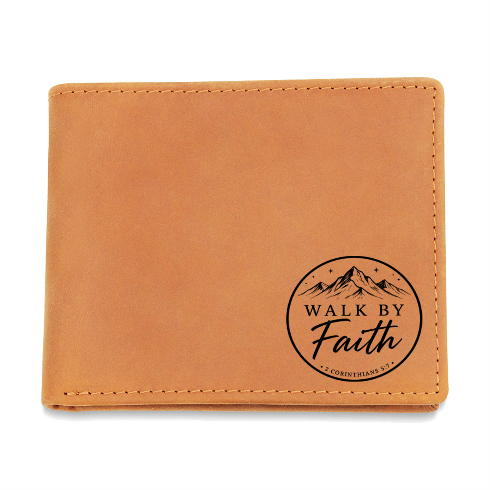 Walk By Faith Christian Leather Wallet | Men's Faith Bifold Wallet