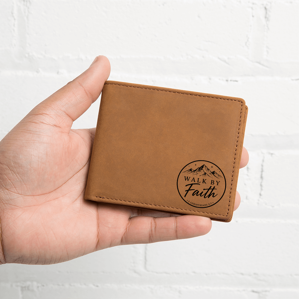 Walk By Faith Christian Leather Wallet | Men's Faith Bifold Wallet