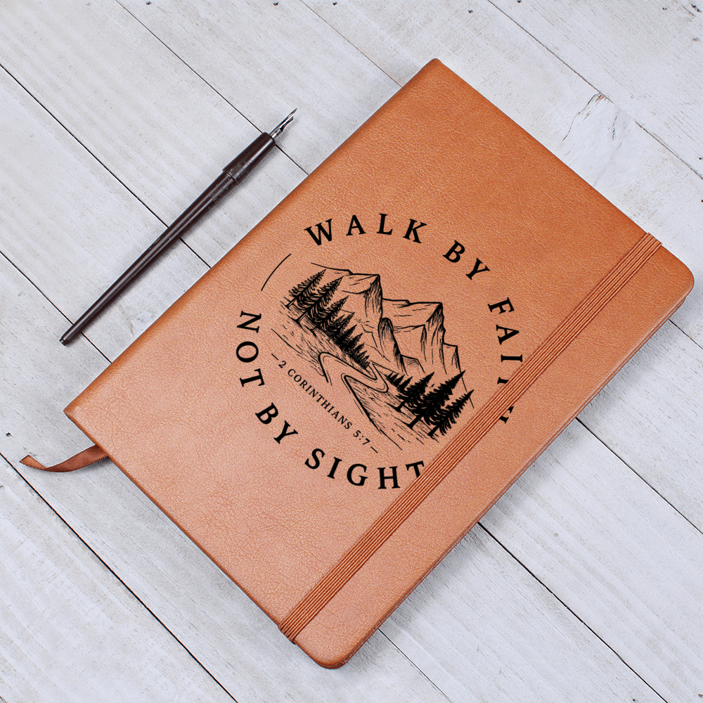 Walk By Faith Christian Journal | Faith-Based Vegan Leather Notebook