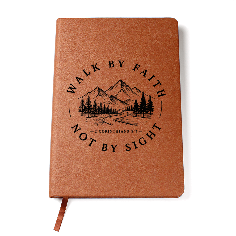 Walk By Faith Christian Journal | Faith-Based Vegan Leather Notebook