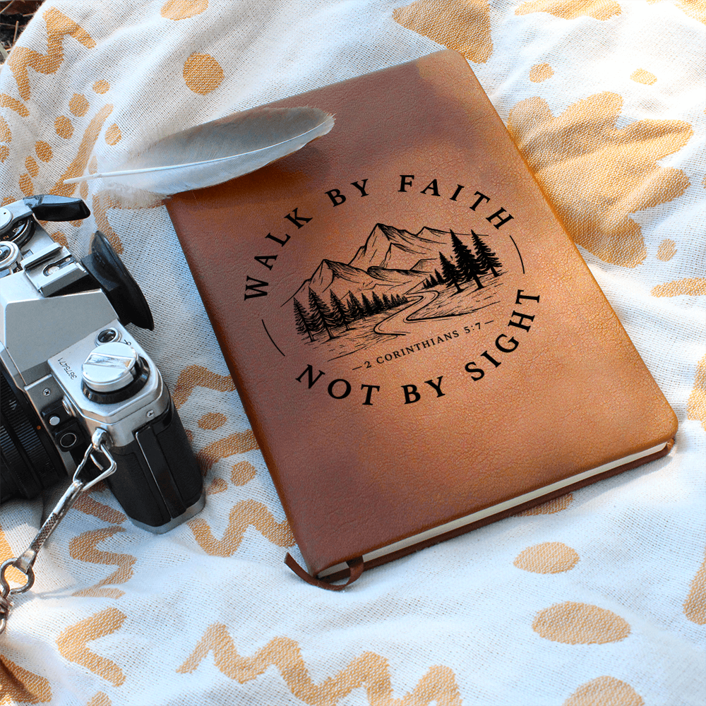 Walk By Faith Christian Journal | Faith-Based Vegan Leather Notebook