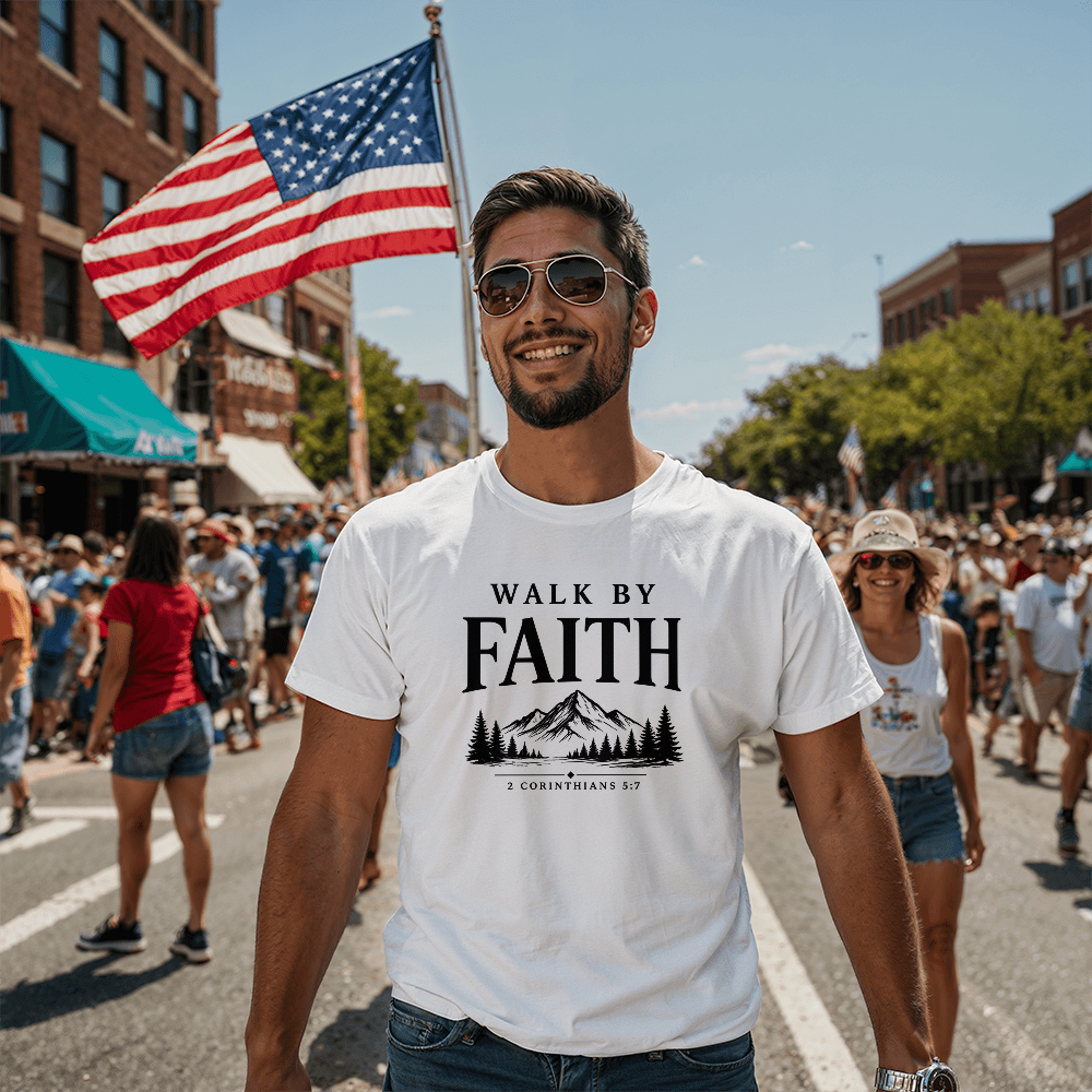 Walk By Faith Christian T-Shirt | Unisex Faith Graphic Tee