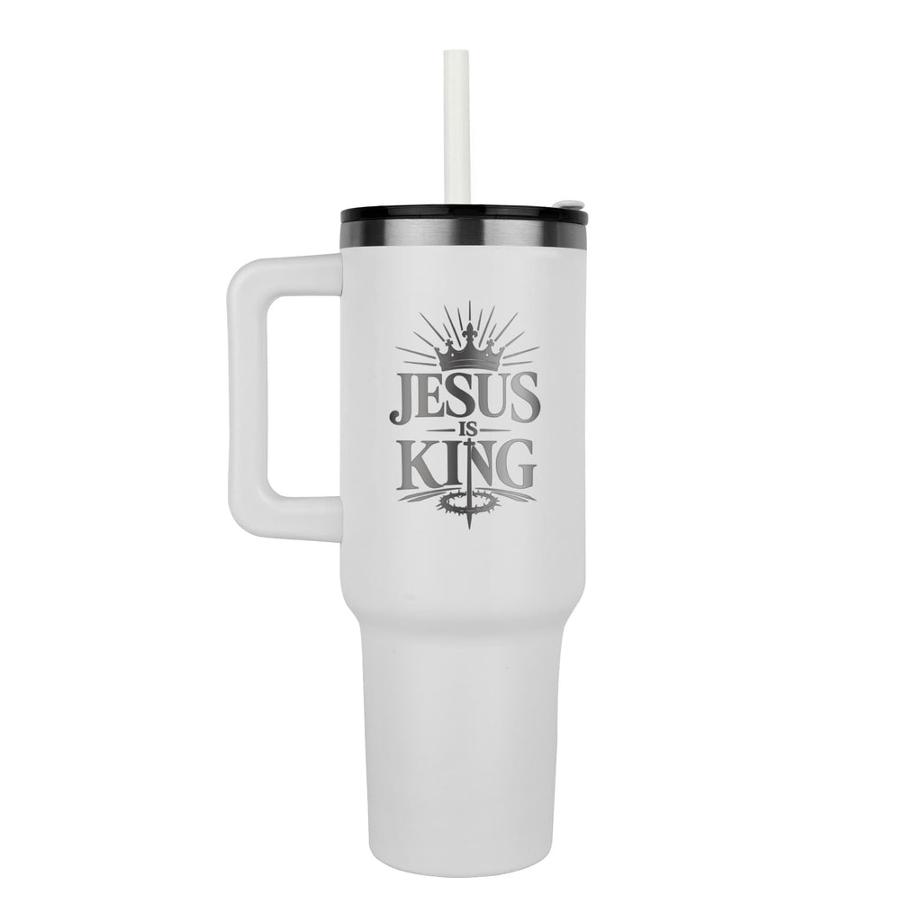 Jesus Is King Christian Tumbler | 40 oz Insulated Faith Travel Cup