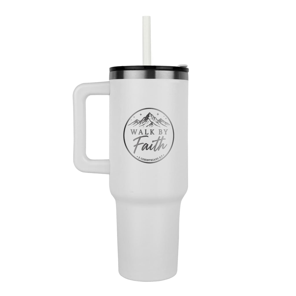 Walk By Faith Christian Tumbler | 40 oz Insulated Faith Travel Cup