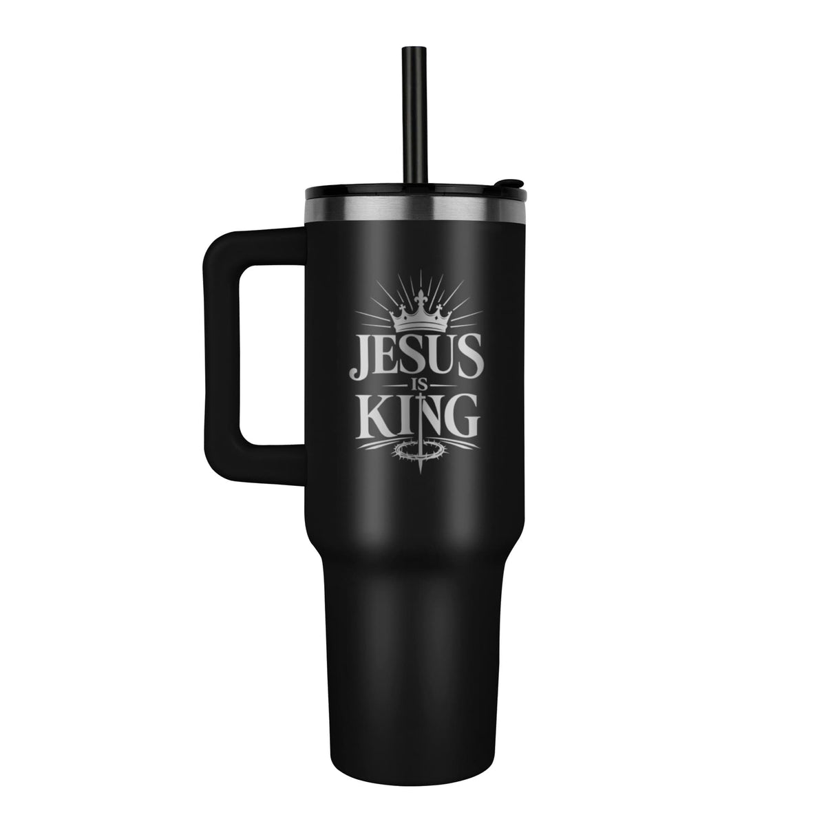 Jesus Is King Christian Tumbler | 40 oz Insulated Faith Travel Cup