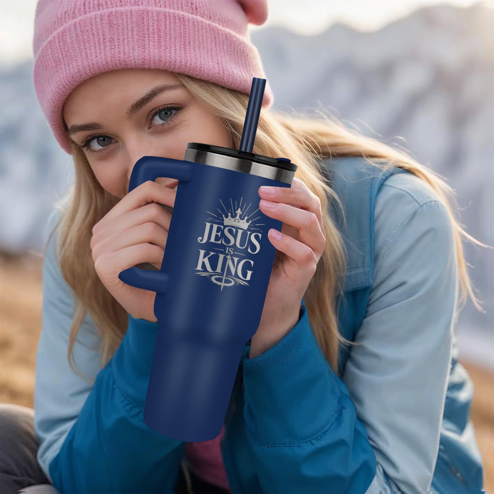 Jesus Is King Christian Tumbler | Faith-Based Stainless Steel Travel Mug